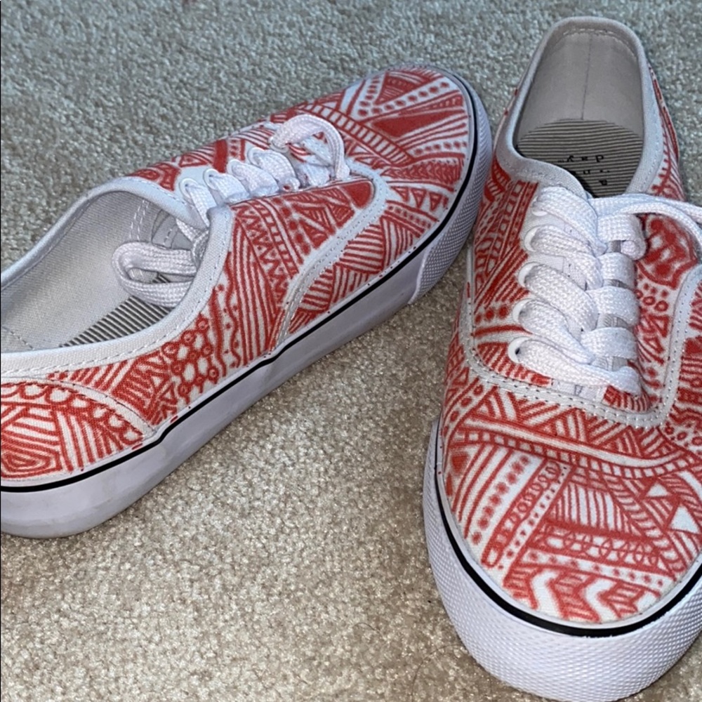Orange Patterned Sneakers